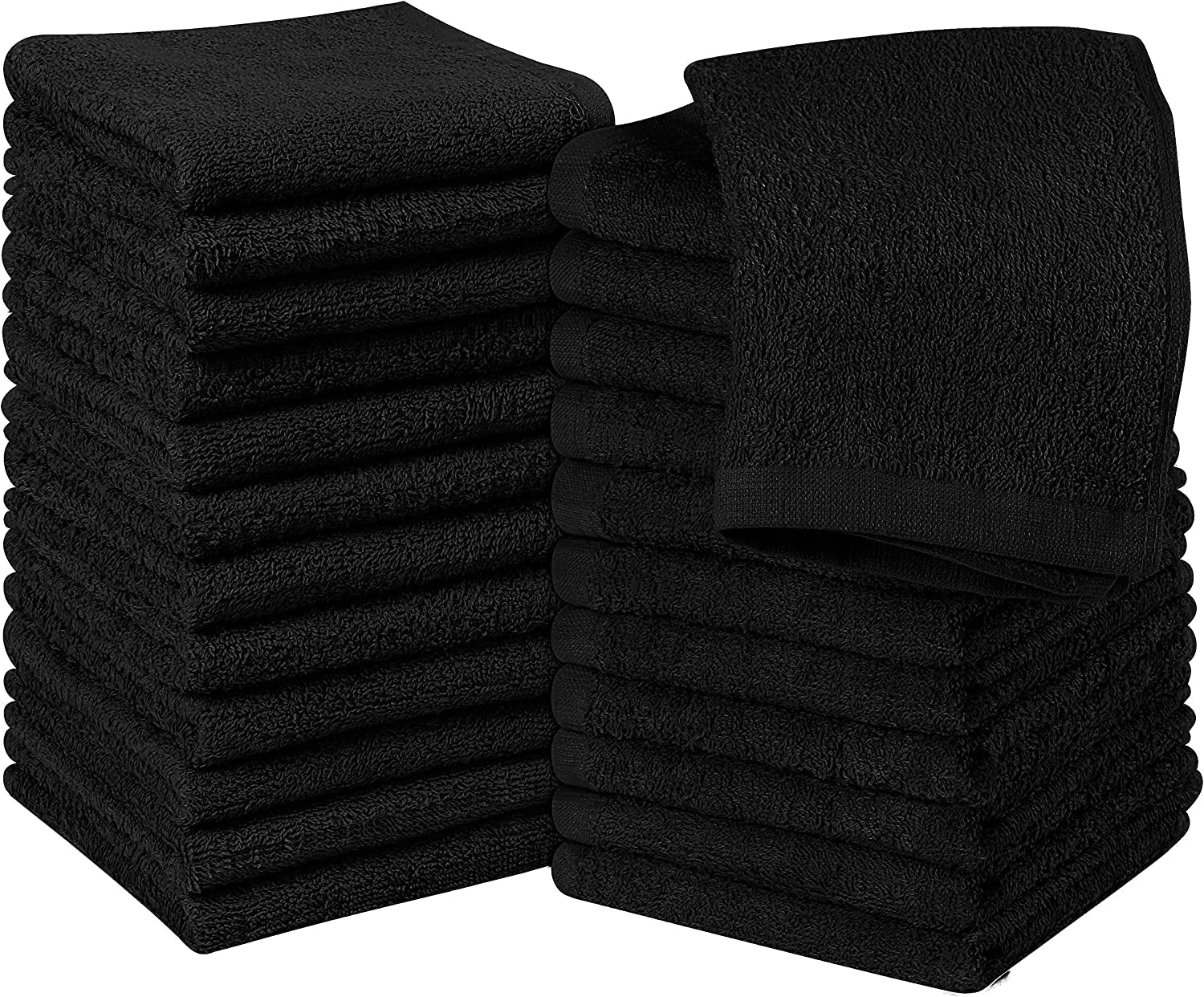 12 Pack Cotton Washcloths Set - 100% Ring Spun Cotton, Premium Quality Flannel Face Cloths