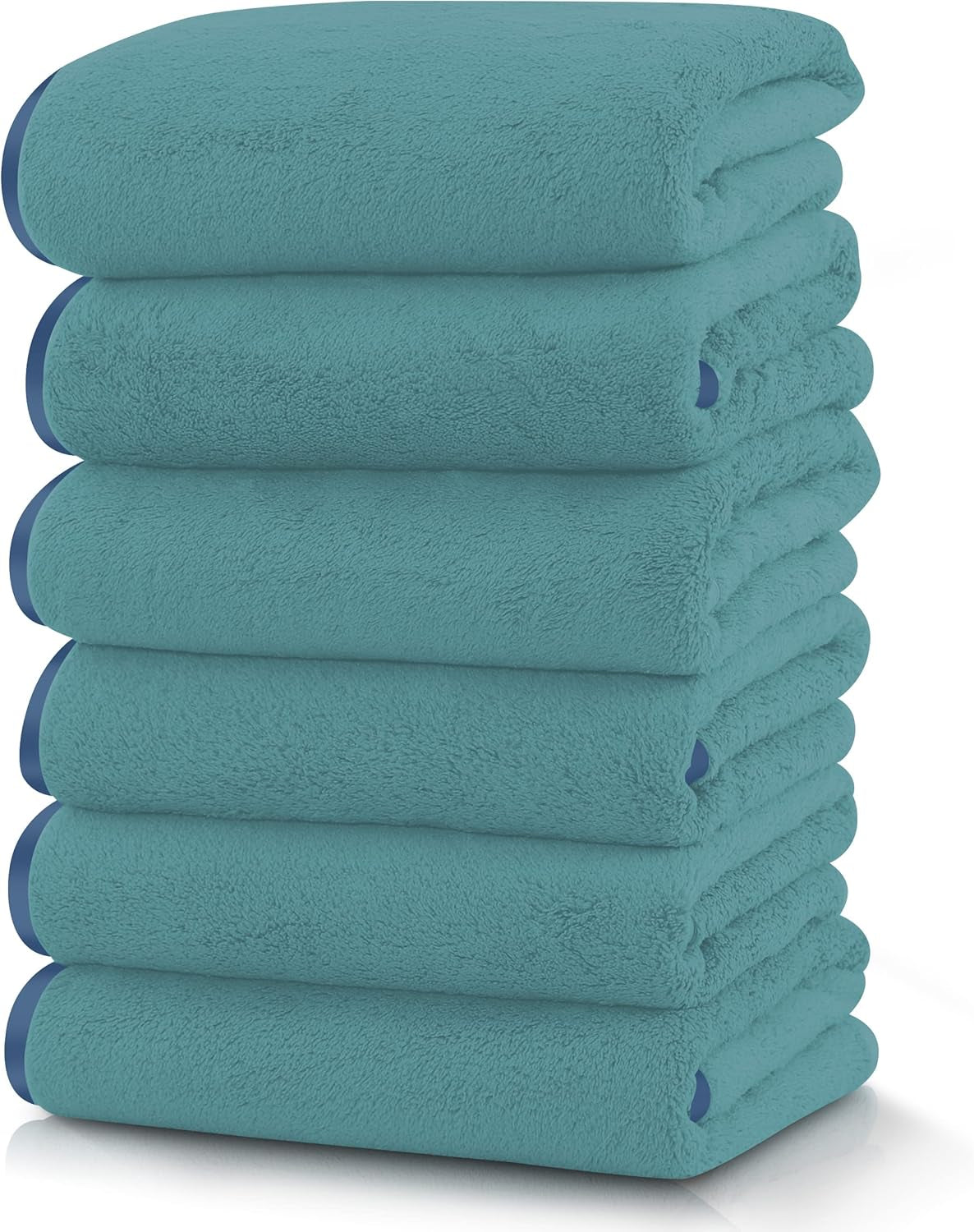 6 Pack Ultra Soft Microfiber Towel Set- 2 Bath Towels, 2 Hand Towels, 2 Washcloths