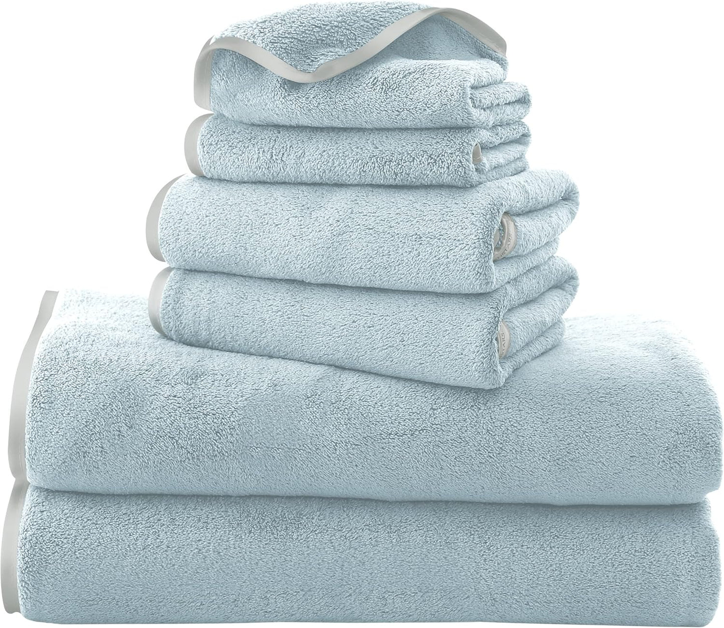 6 Pack Ultra Soft Microfiber Towel Set- 2 Bath Towels, 2 Hand Towels, 2 Washcloths