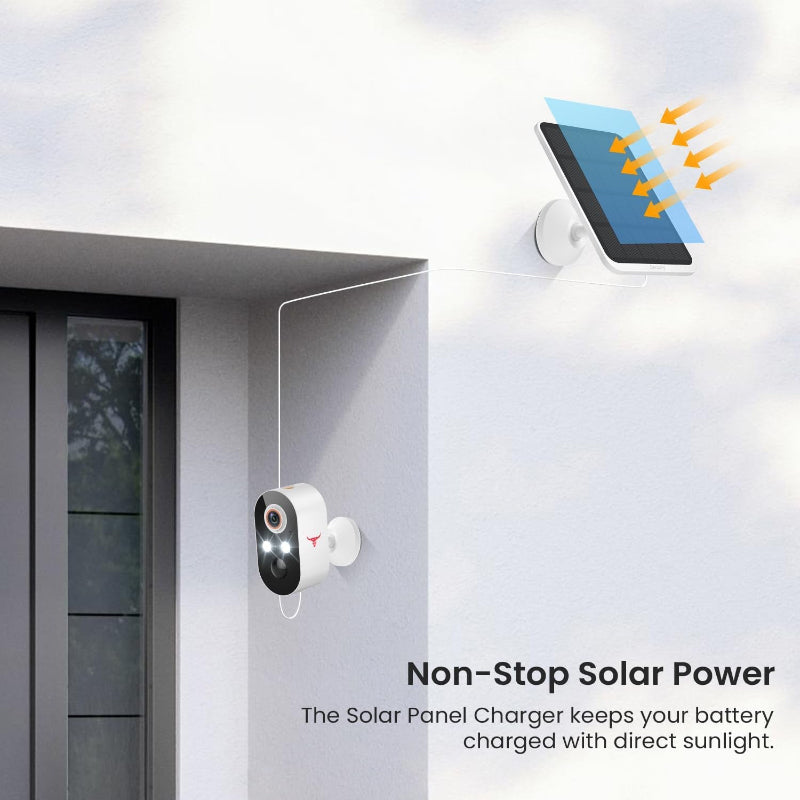 1080P Wireless Security Camera with Solar Panel, AI Detection, Night Vision