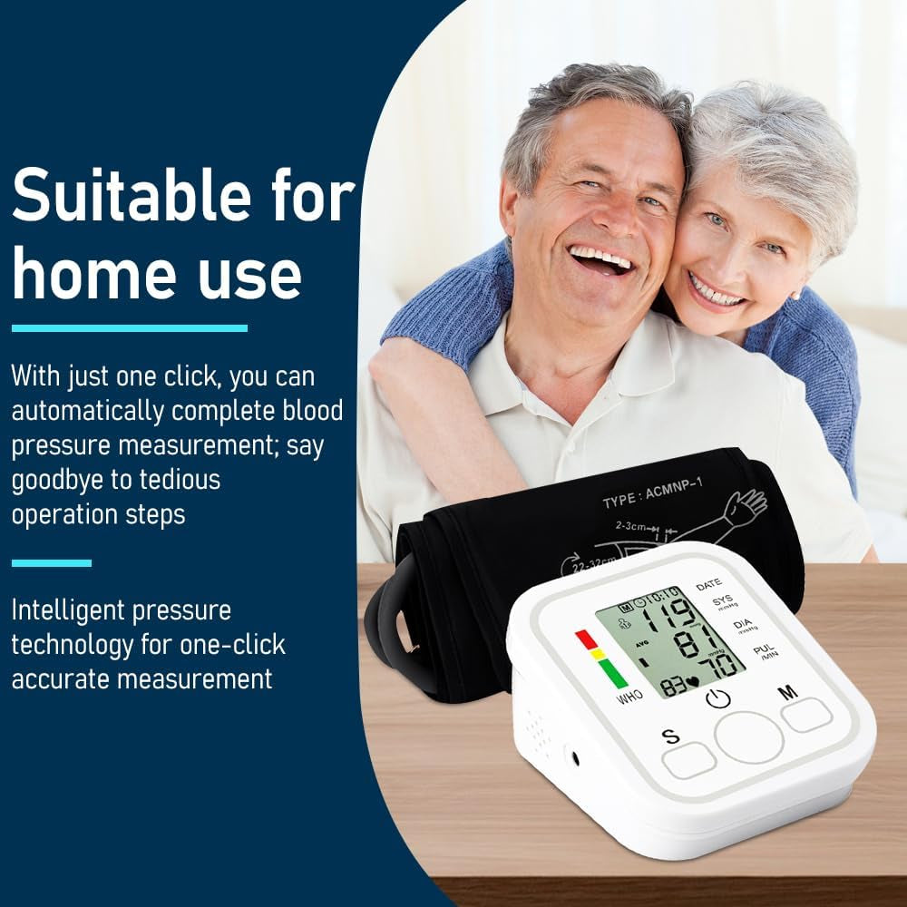 Blood Pressure Monitors for Home Use, Upper Arm Blood Pressure Monitor Large Cuff 2 * 99 Memory,Easy to use/Travel