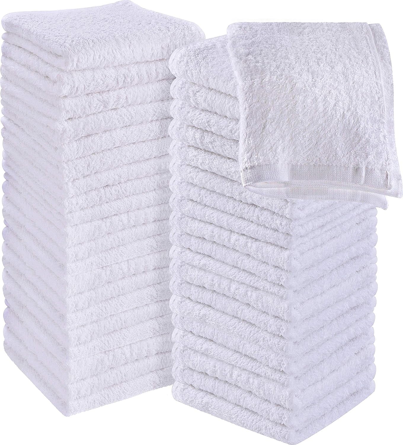 12 Pack Cotton Washcloths Set - 100% Ring Spun Cotton, Premium Quality Flannel Face Cloths