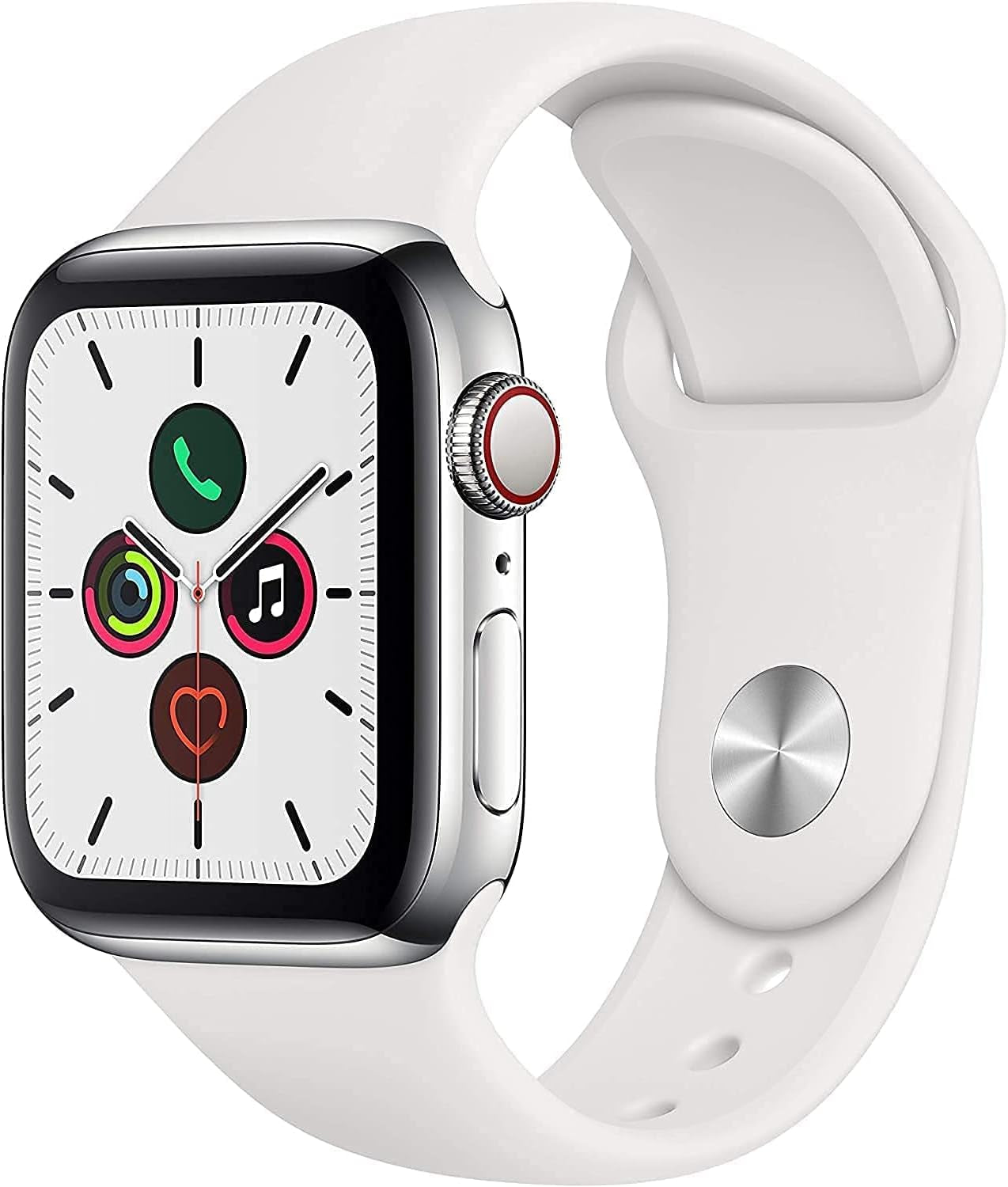 Apple Watch Series 5 (GPS, 40MM) - Space Gray Aluminum Case with Black Sport Band (Renewed)