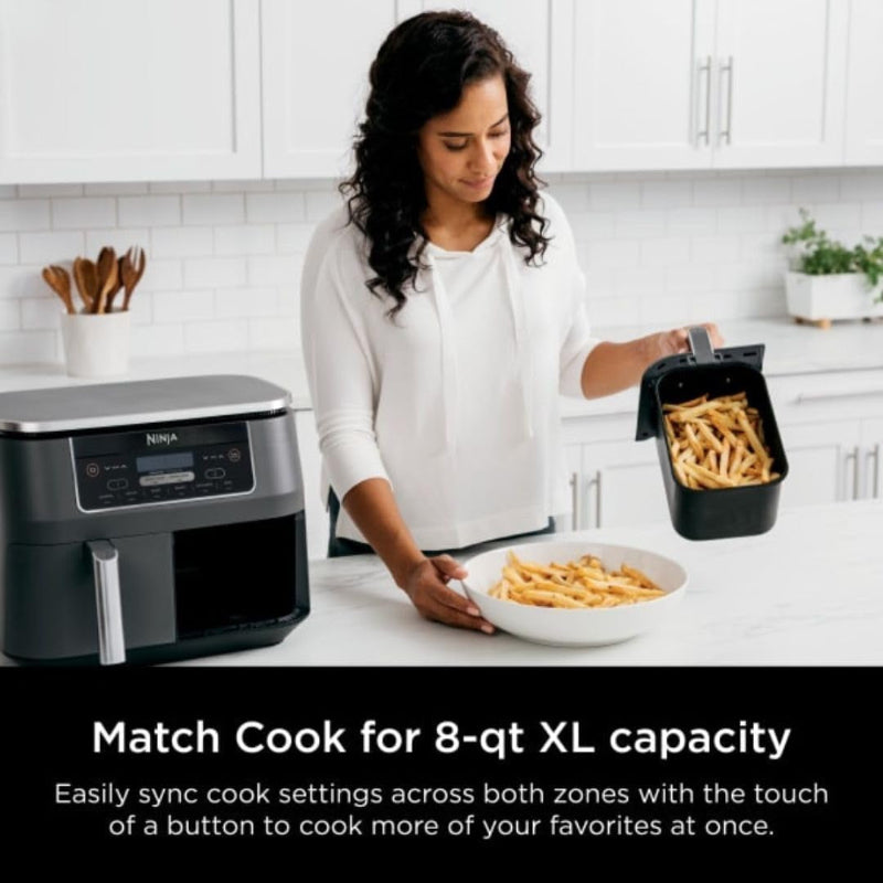 Ninja Foodi 6-in-1 AirFryer with 2-Baskets DualZone Technology, 8-Quart Capacity (Renewed)