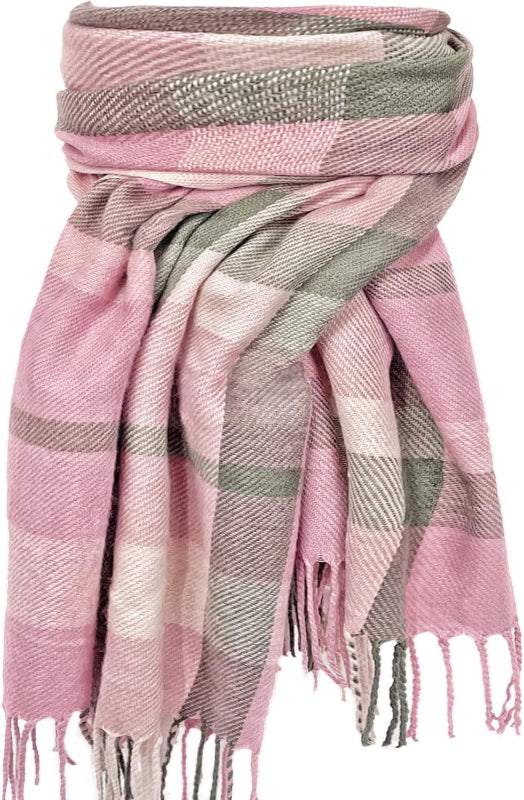 Plaid Winter Scarf for Women, Cashmere Feel Blanket Shawl and Wrap