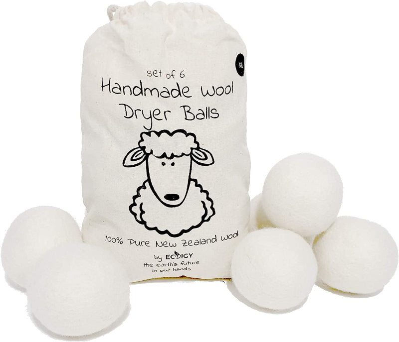  Wool Dryer Balls XL, 100% New Zealand Wool, Reusable Natural Fabric Softener