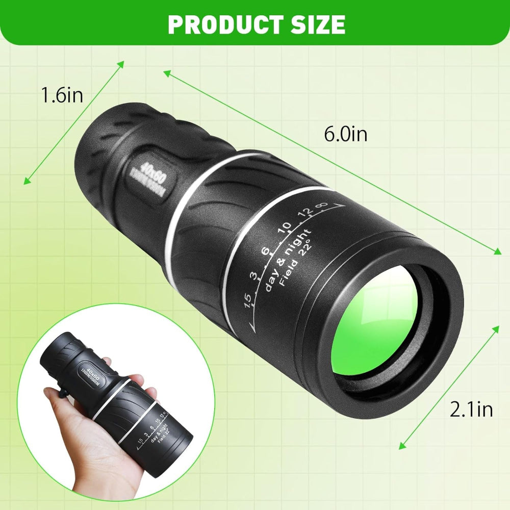 High Powered Monocular Telescope for Stargazing, Hunting, Bird Watching, Hiking Travel, Camping