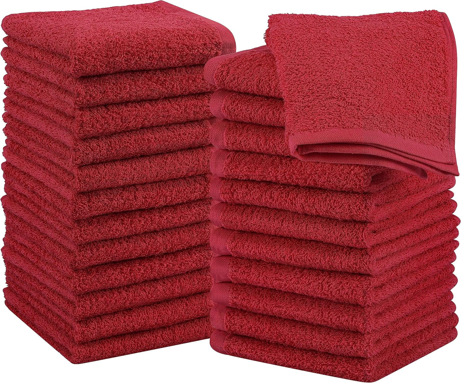 12 Pack Cotton Washcloths Set - 100% Ring Spun Cotton, Premium Quality Flannel Face Cloths