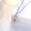 925 Sterling Silver Birthstone Necklace, Rose Flower Heart Pendant Jewelry