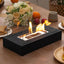 Portable Rectangle Table Top Fire pit with 2 Glass Panels for Indoor & Outdoor