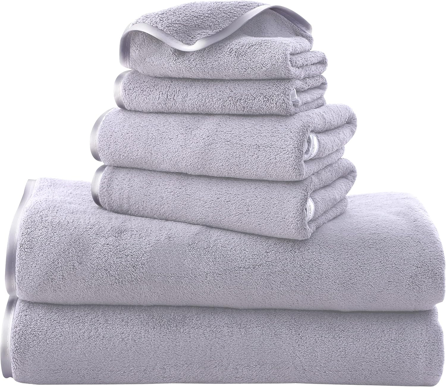 6 Pack Ultra Soft Microfiber Towel Set- 2 Bath Towels, 2 Hand Towels, 2 Washcloths