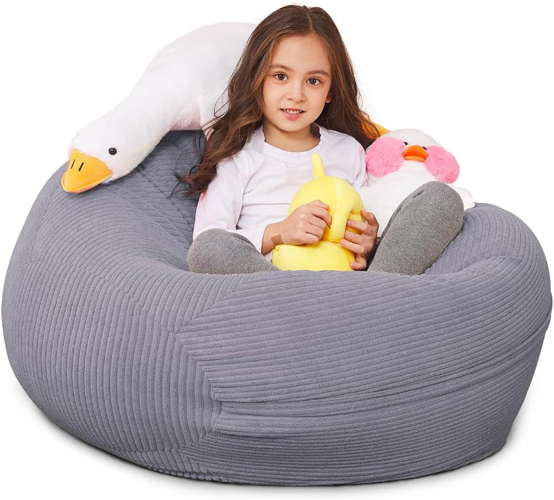 X-Large Bean Bag Chair Cover Stuffed Animal Storage Organizer with Handle and Zipper