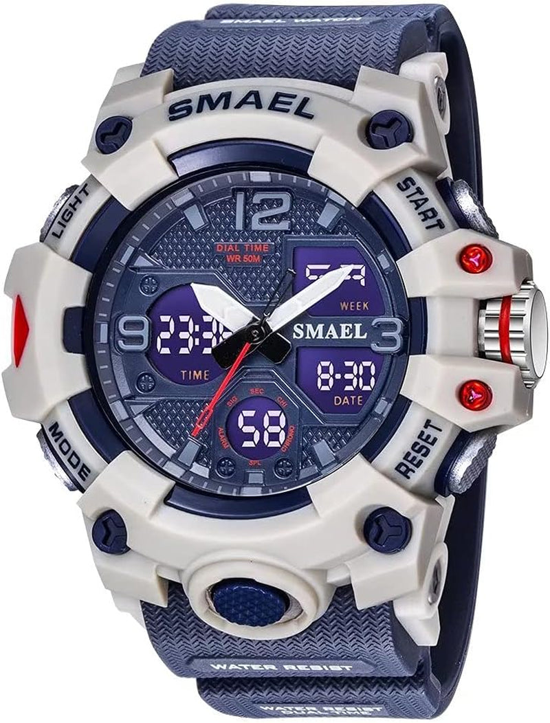 Men's Waterproof Sports Wrist Watch - LED Alarm Stopwatch