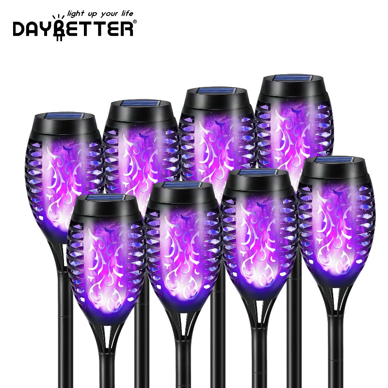 6-Pack Solar Torch Lights with Flickering Flame, Waterproof Outdoor Lighting for Garden