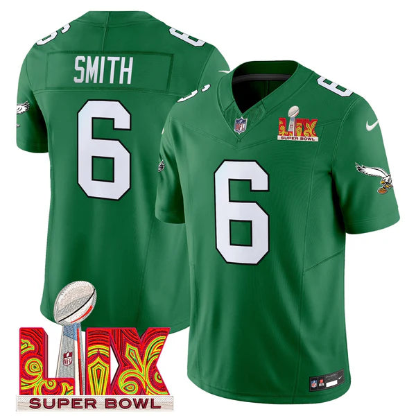 Men's Philadelphia Eagles Devonta Smith Vapor Limited Jersey with Super Bowl LIX Patch