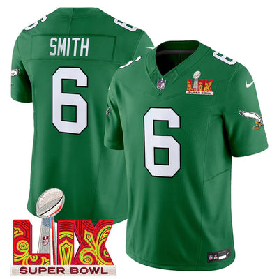 Men's Philadelphia Eagles Devonta Smith Vapor Limited Jersey with Super Bowl LIX Patch
