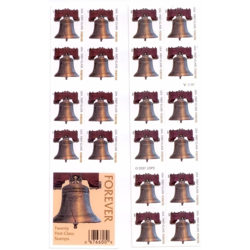 USPS Liberty Bell 2008 Forever Stamps - Book of 20 Postage Stamps