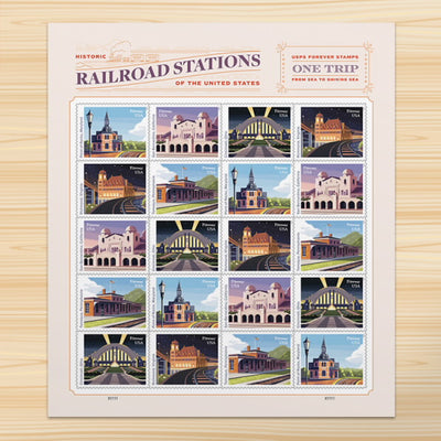 USPS Historic Railroad Stations - Sheet of 20 First Class Forever Stamps