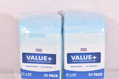 Tack Man Value + Chuck Pads Dispoable Multi Purpose Pee Pads 17'x24" 100ct