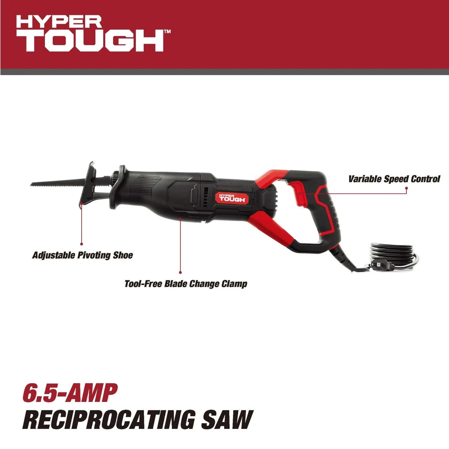 Hyper Tough 6.5 Amp Corded Reciprocating Saw Open Box