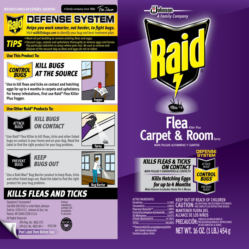 Raid Flea Killer plus Carpet & Room Spray, 16 Oz