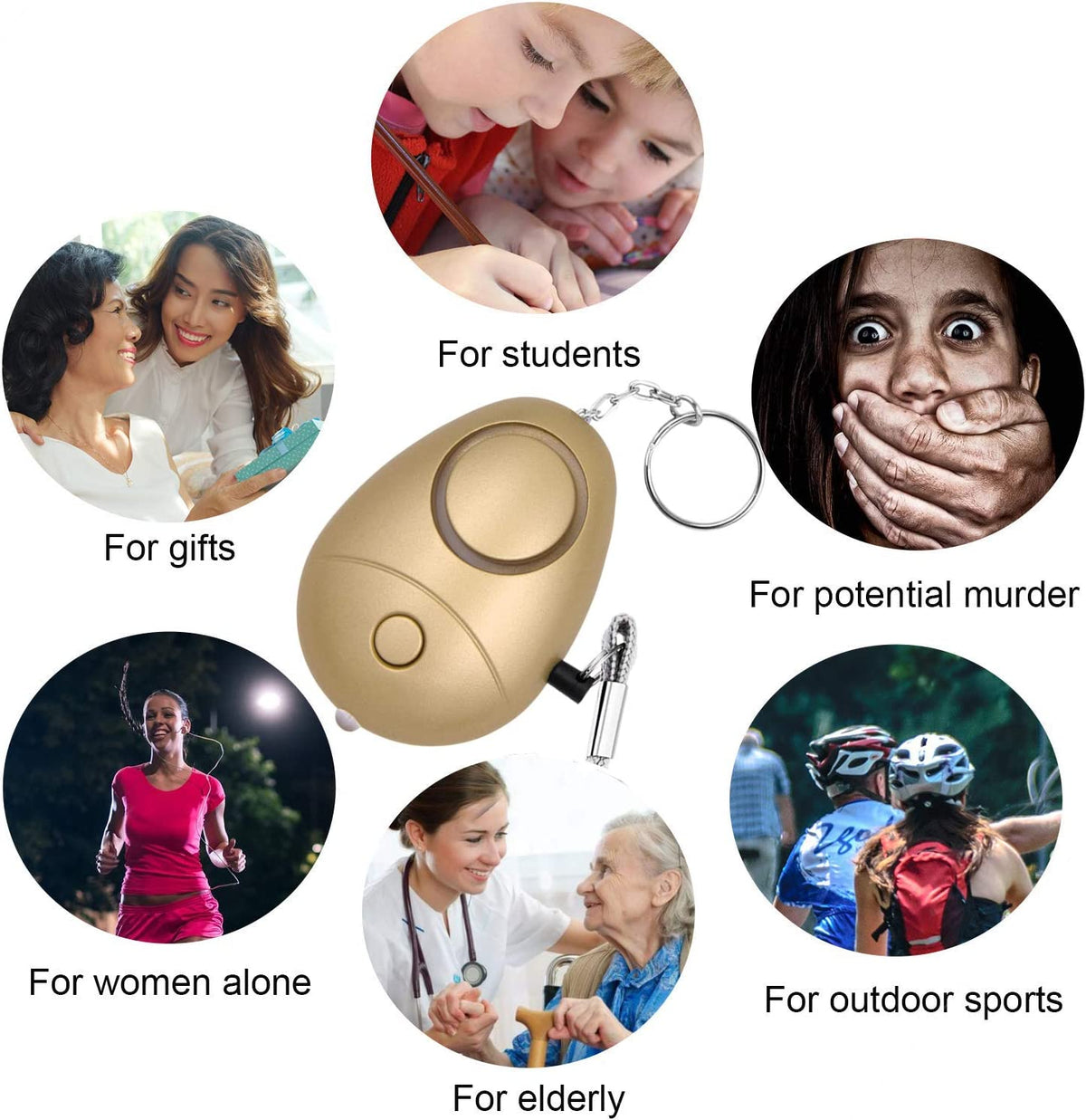 Security Keypass Keychain 6 Pack 140DB Personal Security Alarm Keychain with LED Lights – DealsXS.com