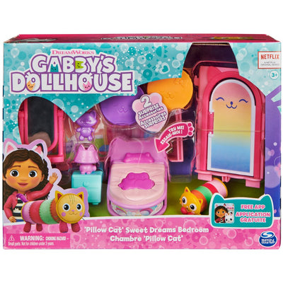 Gabby’S Dollhouse, Pillow Cat’S Sweet Dreams Bedroom Playset with Figure