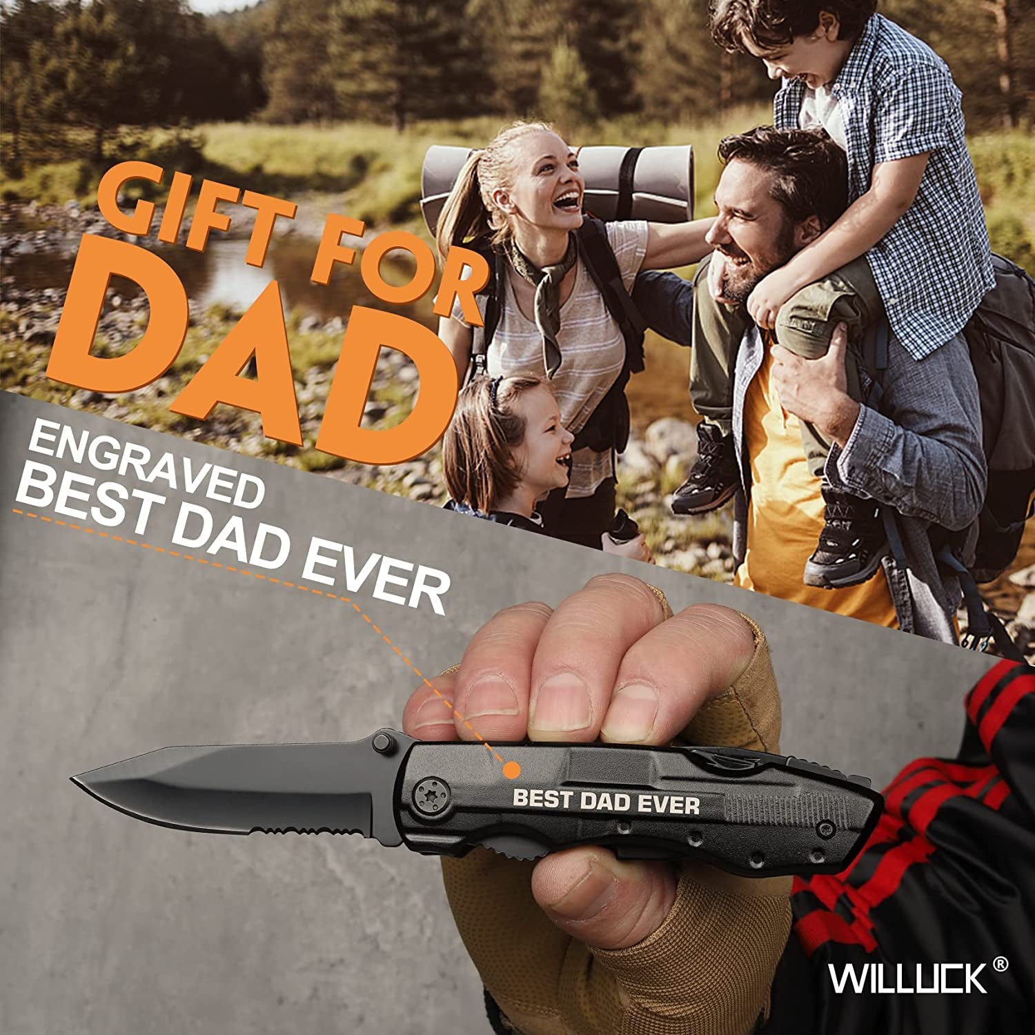 Gifts for Dad from Daughter Son,Pocket Multitool Knife "BEST DAD EVER",Fathers Day Unique Gift for Dad,Christmas Stocking Stuffers for Dad,Birthday Tool Gifts for Dad,Camping,Hiking,Emergency,Outdoor.