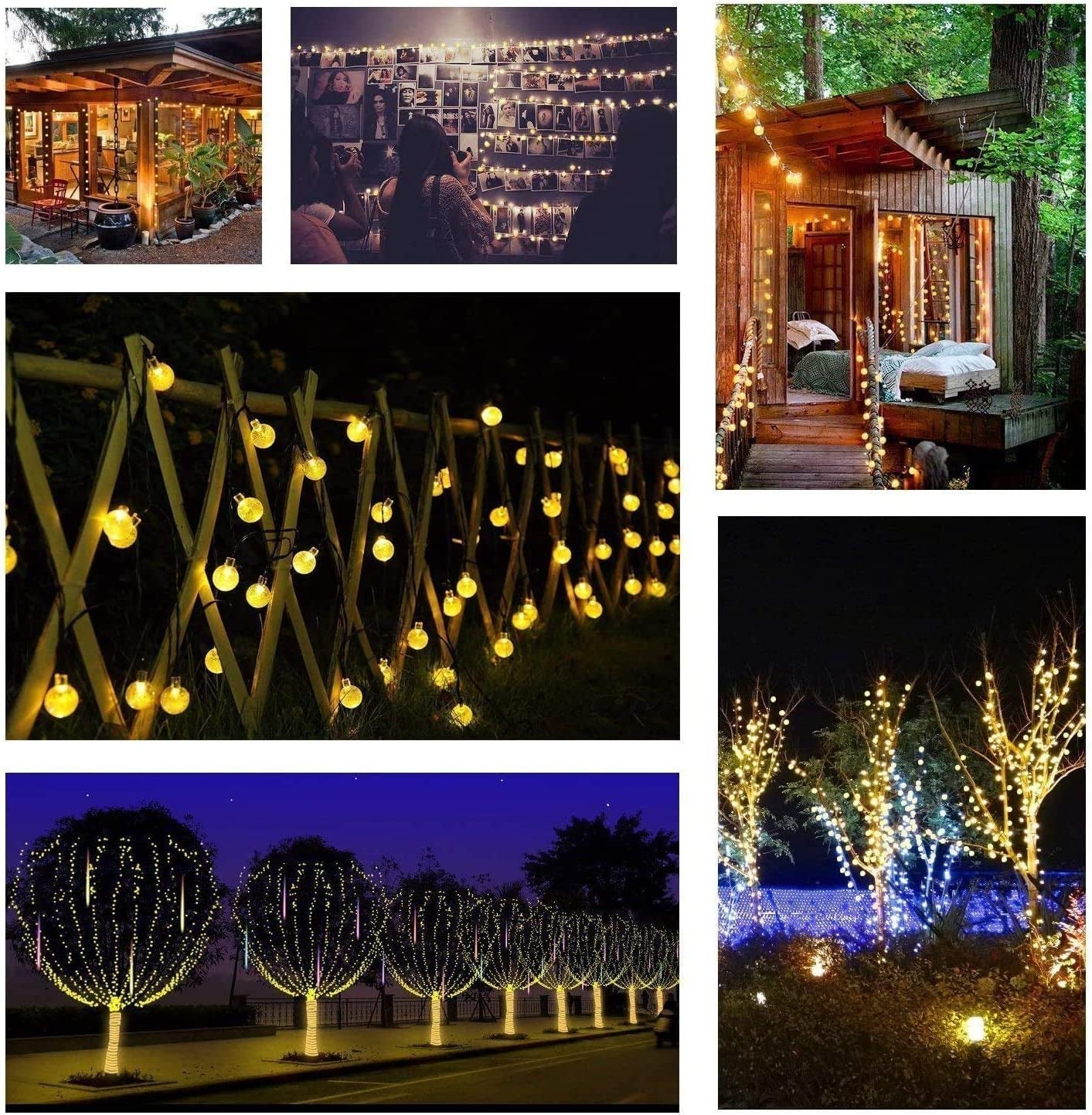 Solar Garden Lights, Outdoor String Lights with Balls, Waterproof 6m 30 LED 8 Twinkling Modes