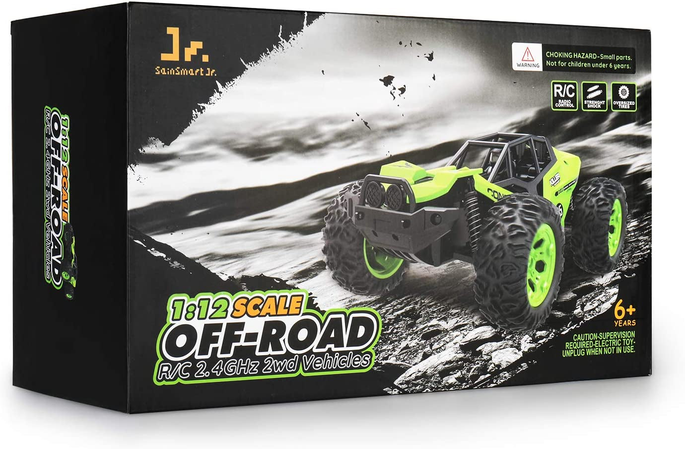 Sainsmart Jr. off Road RC Car 1:12 Large Size Remote Control Truck with Two Rechargeable Batteries 25KM/H High Speed 2.4Ghz Monster Vehicle for Kids