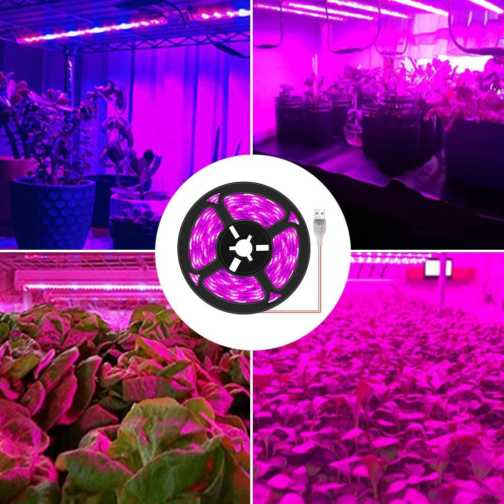 Plant Grow LED Light Full Spectrum Stick on Waterproof Lamp Greenhouse Hydroponic Veg Nursery Indoor Garden Flowers B Home for Aquarium(3M)