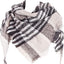 Womens Warm Scarf Triangle Shawls Winter Scarves Stripe Plaid Fichu Rough Surface