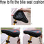  Padded Bike Seat Cover, Comfortable Gel Bike Seat Cushion for Men Women, Bicycle Seat Cushion Cover for Spin Bike, Stationary Bike, Indoor Outdoor Cycling