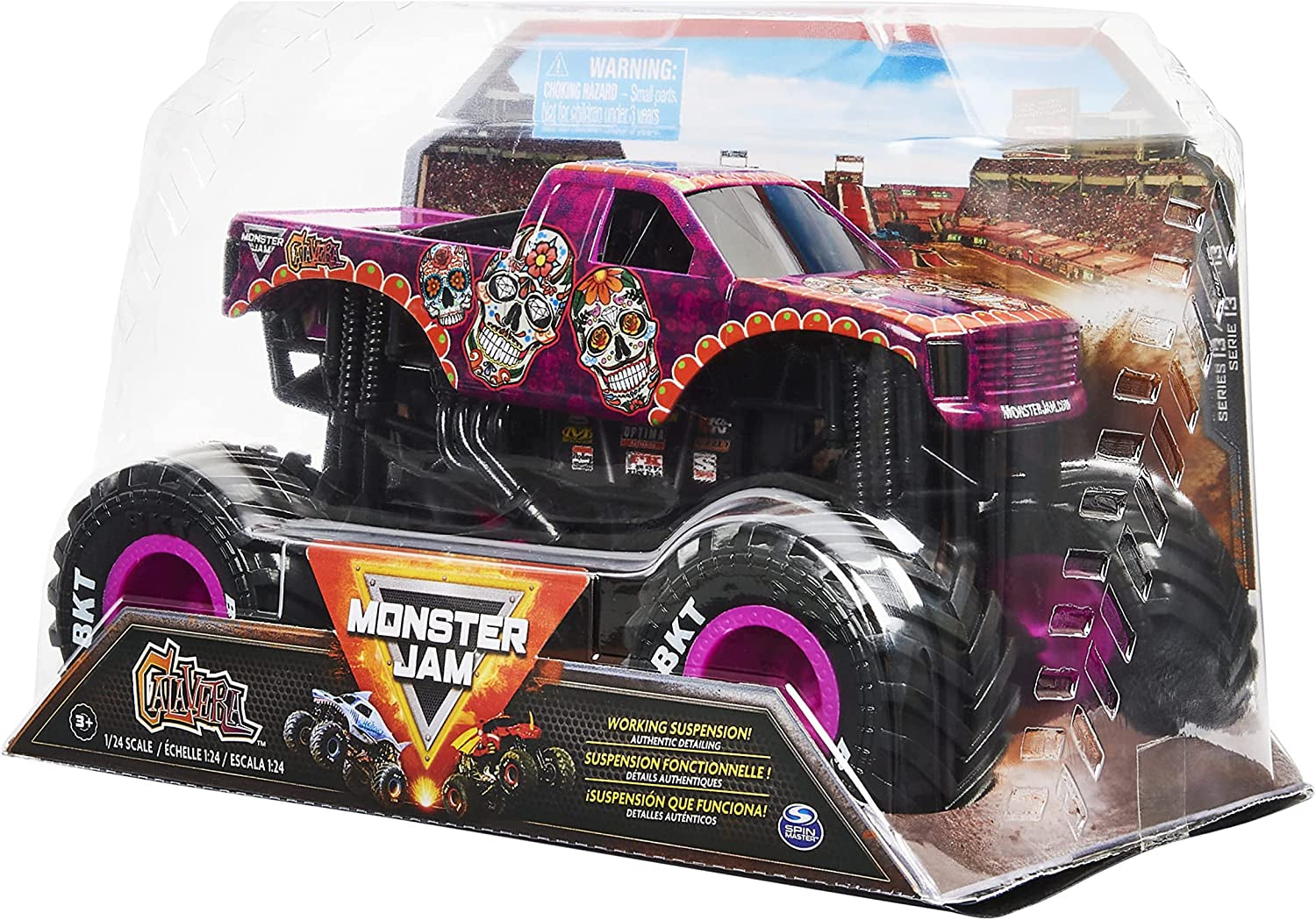 Monster Jam, Official Calavera Monster Truck, Collector Die-Cast Vehicle, 1:24 Scale, Kids Toys for Boys Ages 3 and Up