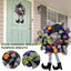 Halloween Wreath with Hat Legs Pumpkin Door Hanging Garland Front Door for Halloween Decorations