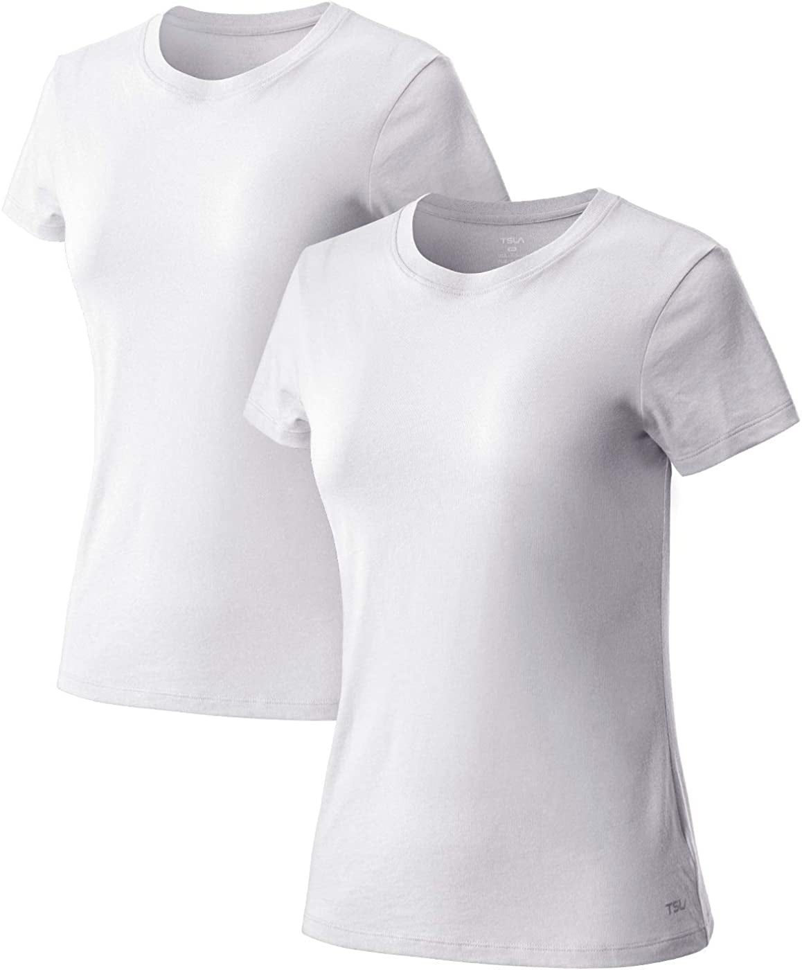  2 Pack Women's Workout Shirts, Dry Fit Wicking Short Sleeve Shirts, Active Sports Running Exercise Gym Tee Shirt