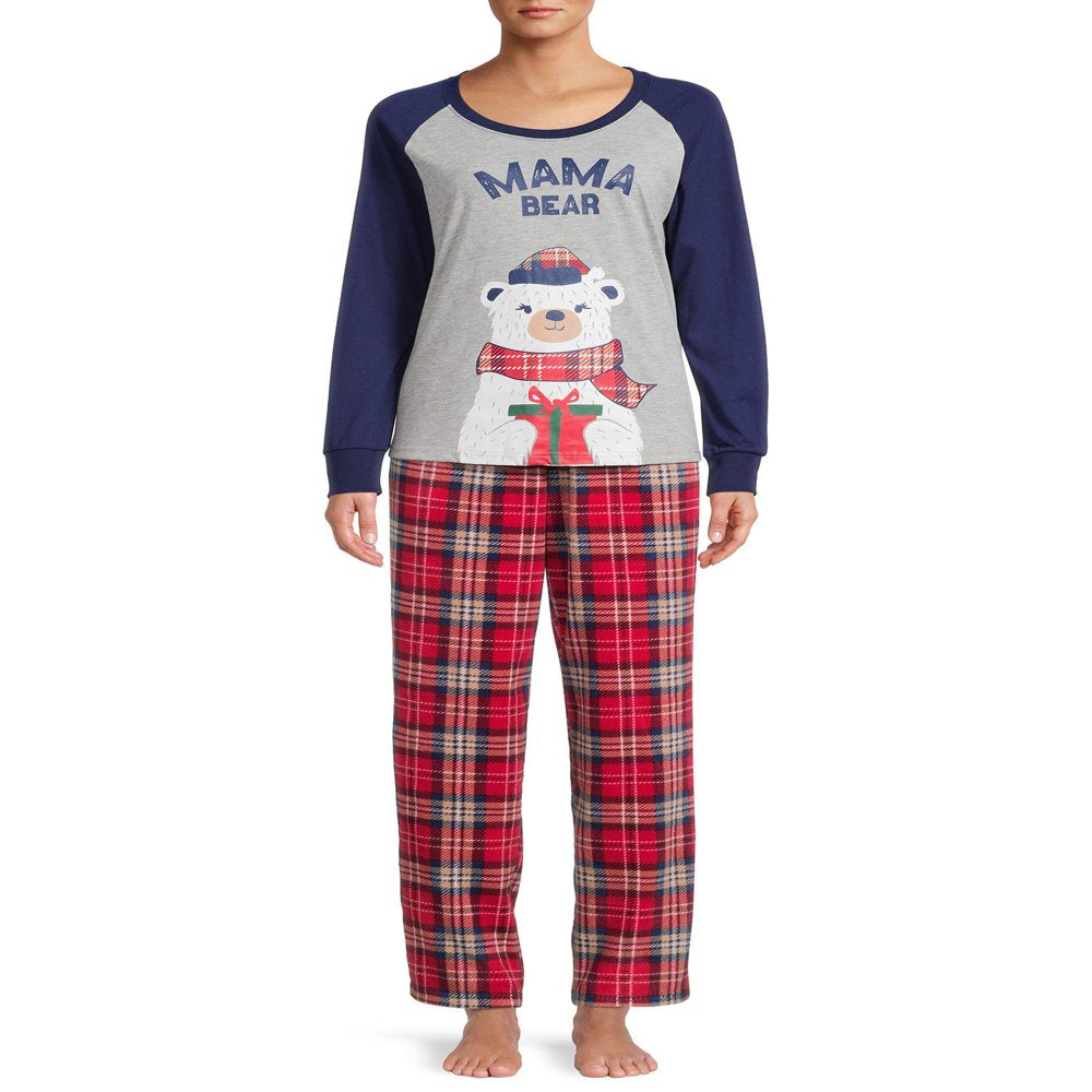 Plaid Bears Matching Family Christmas Pajama Set, Women’S