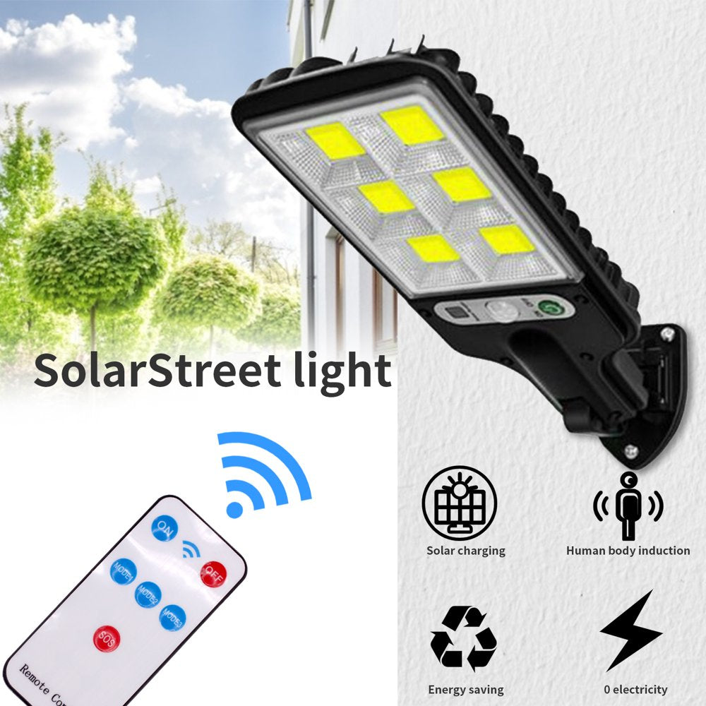 Solar Street Light Motion Sensor Lamp 600W Outdoor Solar Lamp Waterproof Parking Lot Wall Lights with Remote Control,2 PCS