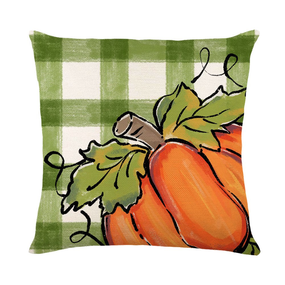 Fall Pillow Covers Sage Green Throw Pillows 18X18 Set of 4 Outdoor Fall Pillow Covers Fall Decorations, Pumpkin Farmhouse Pillow Case for Sofa Couch Thanksgiving Decorations Fall Decor