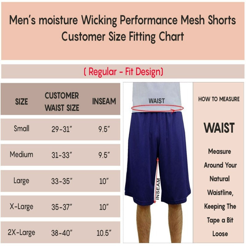  5-Pack Men's Lightweight Breathable Moisture Wicking Mesh Shorts