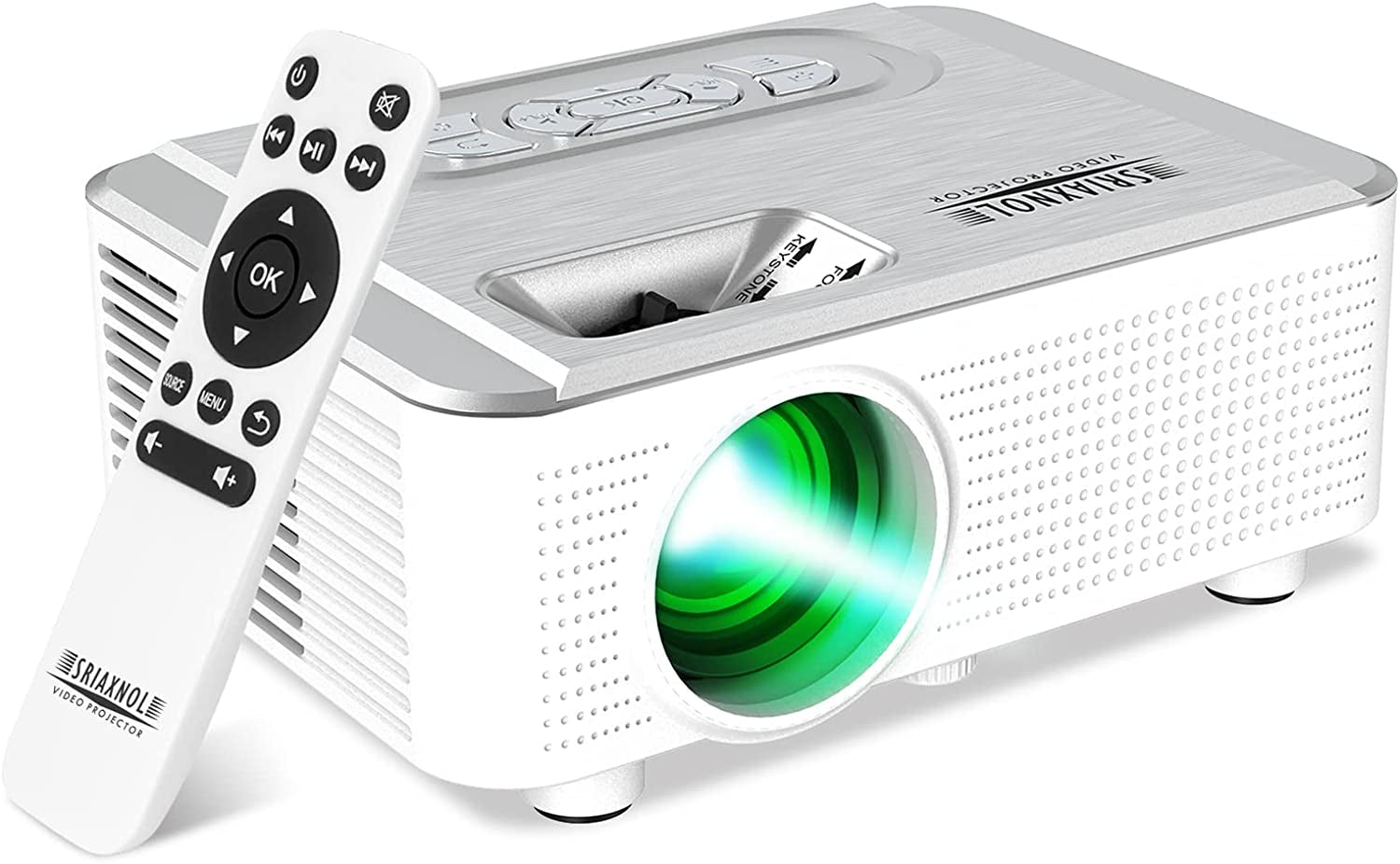 Mini Projector, Portable Movie Projector 8000 Lumens for Home Theater Outdoor Video Projectir 1080P Supported Compatible HDMI,VGA,USB,AV,TF Card,Laptop TV Stick, Xbox Built-in Speaker