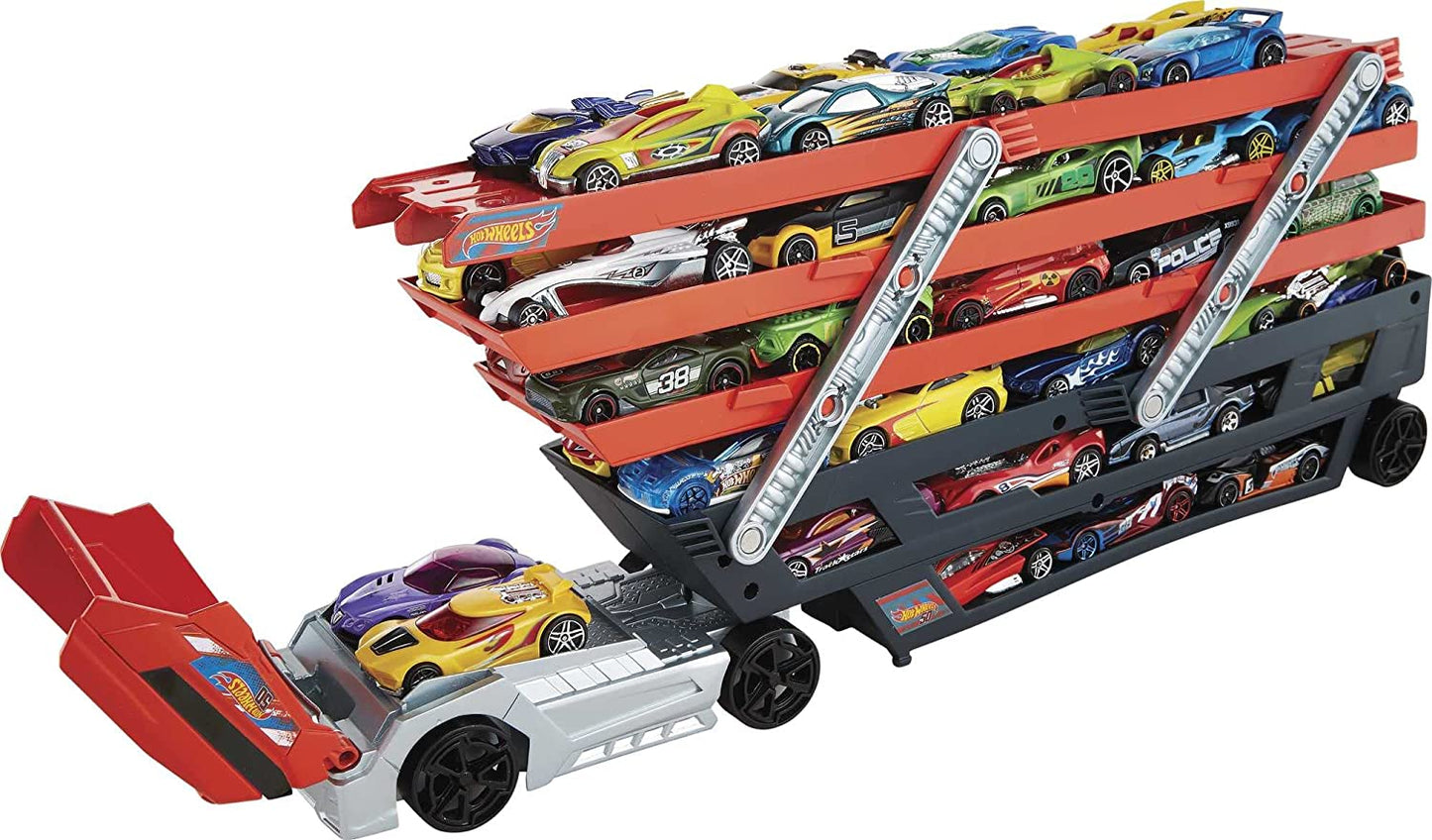 Hot Wheels HW Mega Hauler Truck, Semi Holds More than 50 Toy Cars & Expands to 6 Levels, Connects to Hot Wheels Track, Toy for Kids 3 Years & Older [Amazon Exclusive]