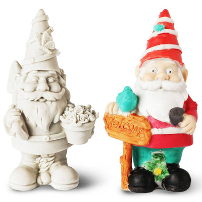 2 Pack DIY Paint Your Own Garden Gnome Statues