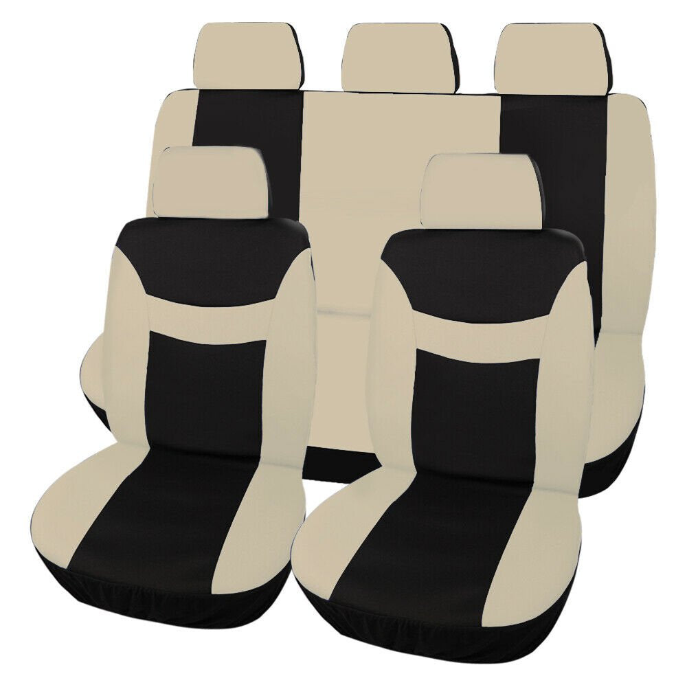 Premium Quality 5-Seat Auto Car Seat Covers Front Rear Head Rest Cover Protector Universal