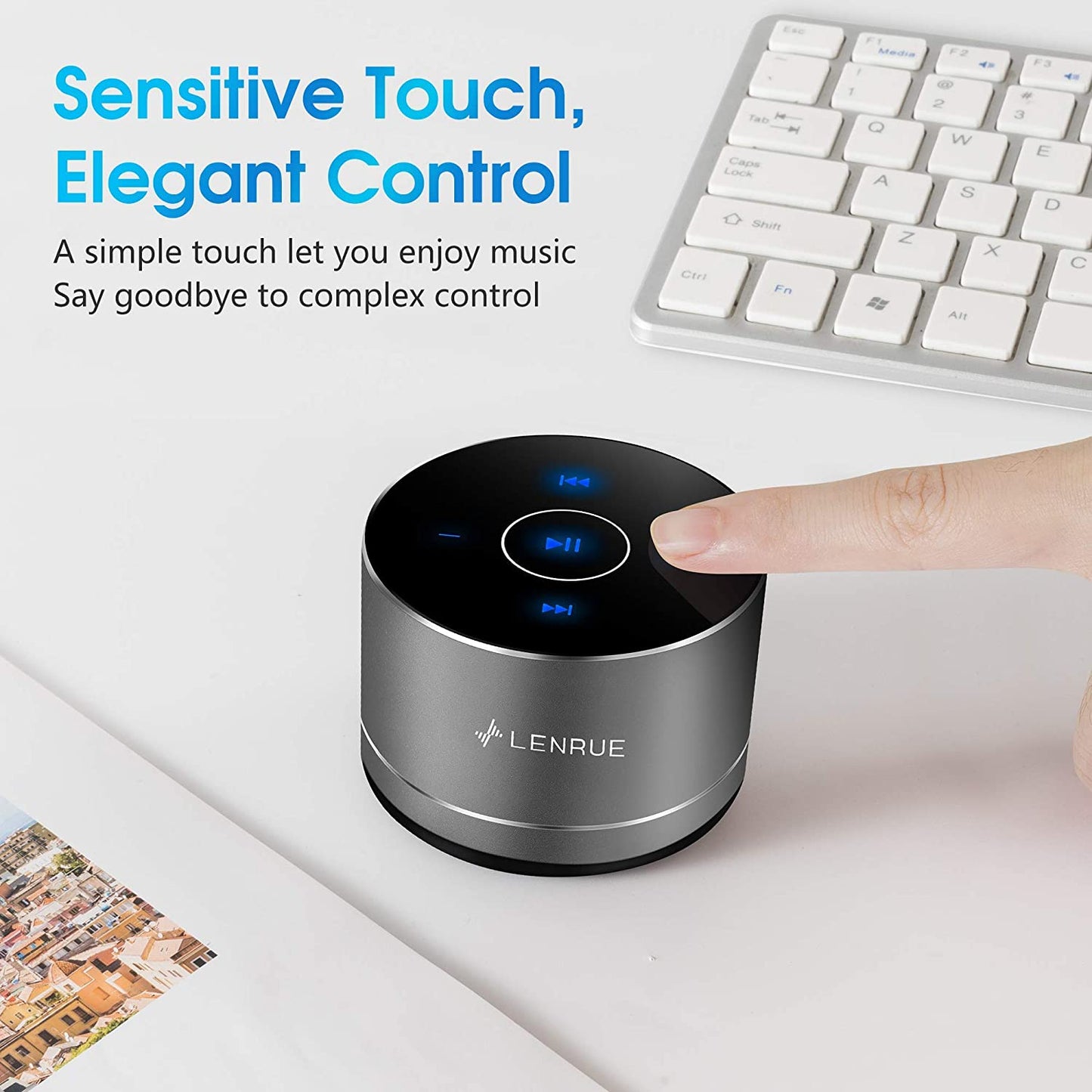 Touchgo 5W Touch Bluetooth Speaker with Hard EVA Case,Wireless Portable Speaker with Louder Crystal Sound, Premium Mini Speaker