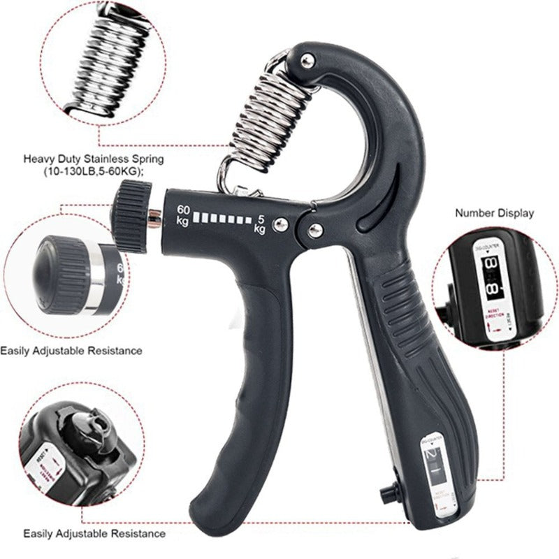 2 Pack Hand Grip Strengthener, Adjustable Resistance 10-130 Lbs Forearm Exerciser