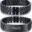 Watch Band Stainless Steel Link Bracelet Personalized Engraved DAD Jewelry Gift for Men DAD Father