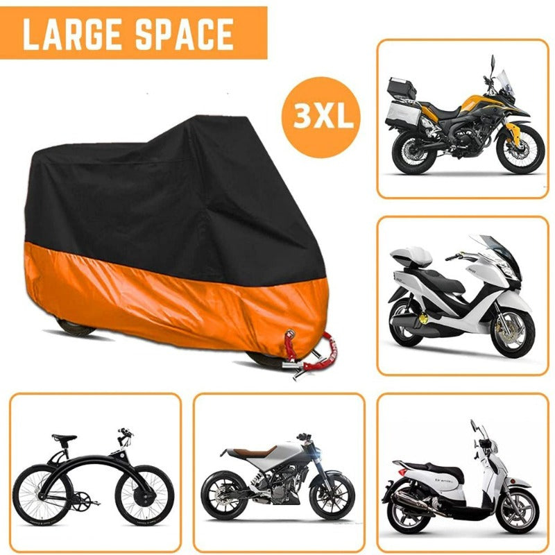  Motorcycle Cover,Xxxl 190T Waterproof Scooter Motorbike Cover Outdoor Indoor Dust and UV Protection with Storage Bag,For 105" Motorcycles