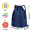  Drawstring Gym Bag, Drawstring Backpack, Gym Sack with Water Bottle Mesh Pockets Waterproof Drawstring Gym Backpack Bag for Men & Women