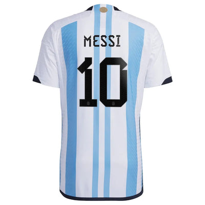 Messi #10 Premium Soccer 2022 Argentina World Cup Champions Home Jersey by Adidas